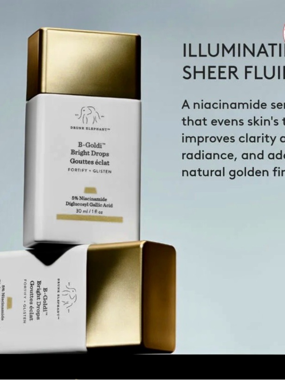 Drunk Elephant B-Goldi Bright Drops Serum with 5% Niacinamide-2 PACK
